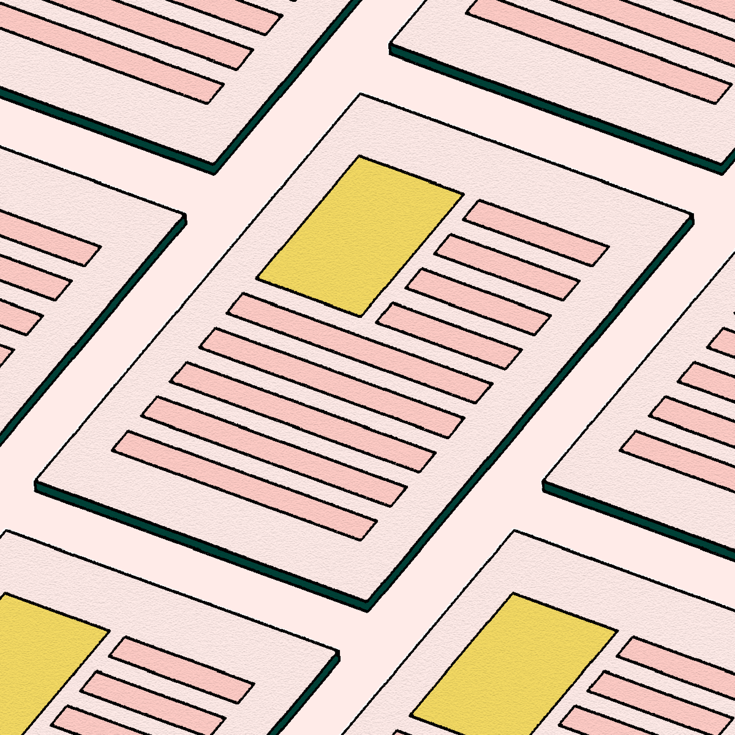 pink and white pages tessellated on light pink
