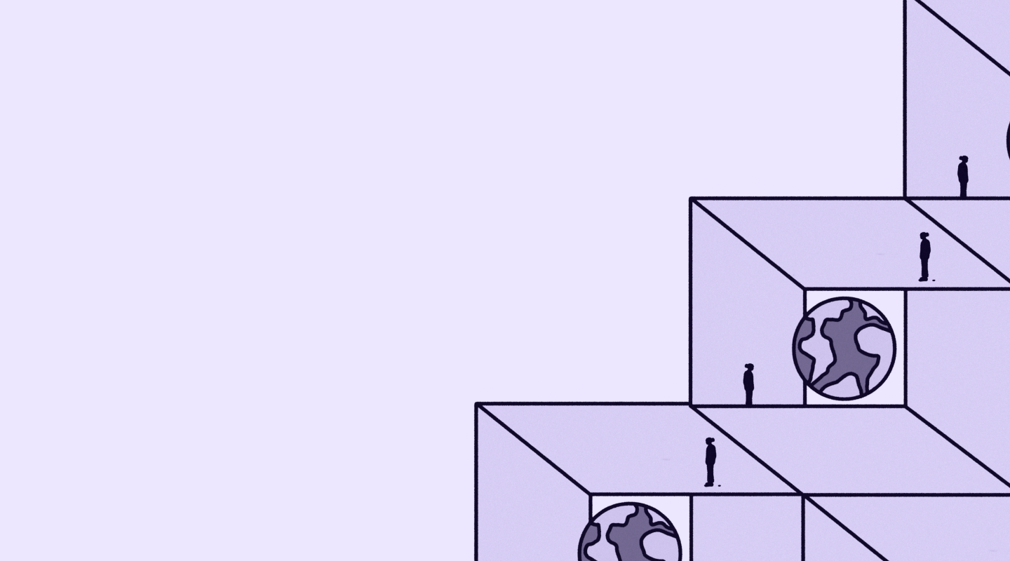 purple steps and globe