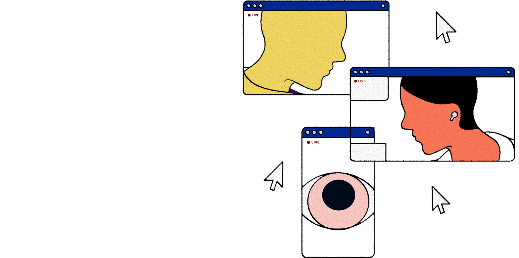 a virtual meeting, showing people in windows
