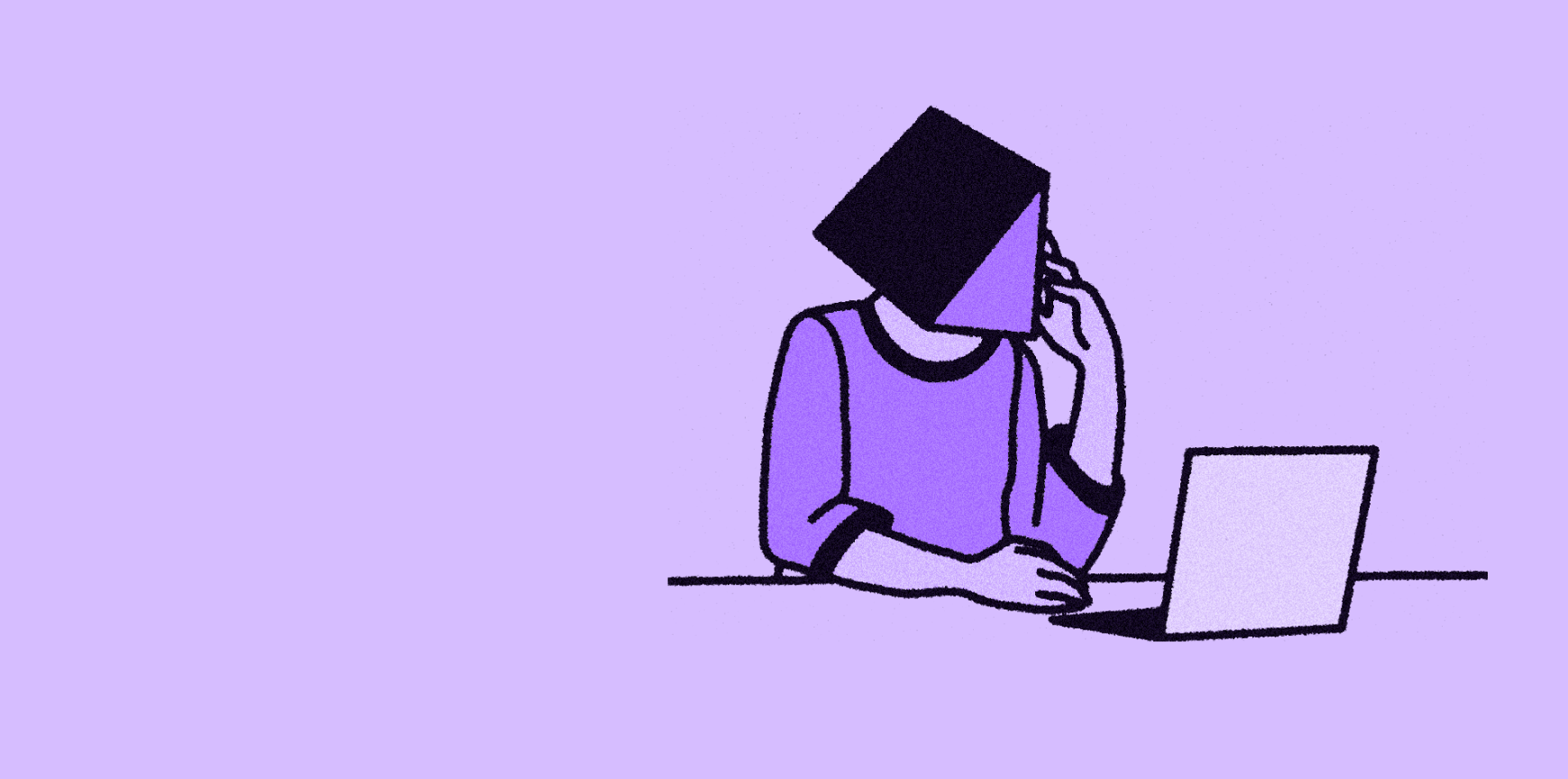 purple triangle head person